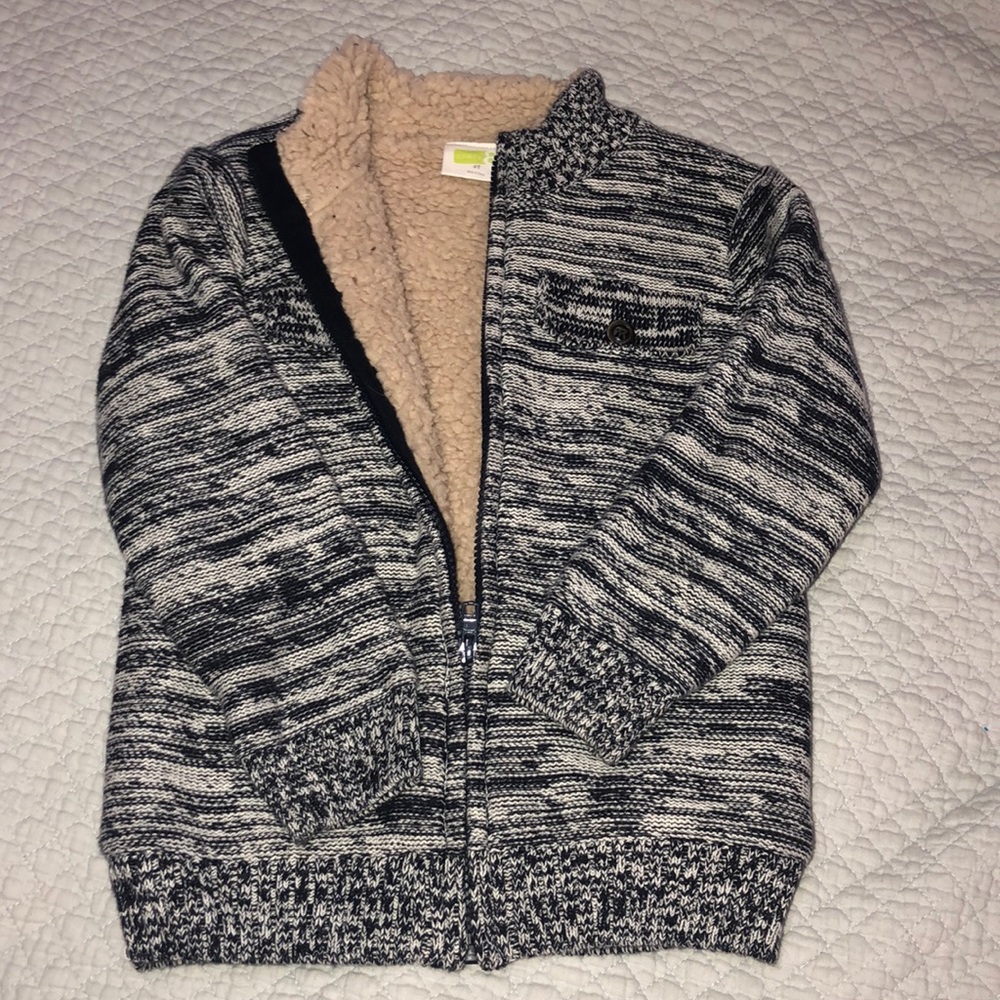 Fuzzy sweater jacket